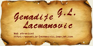 Genadije Lacmanović vizit kartica